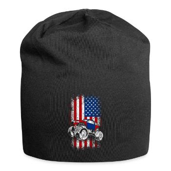 Usa drapeau américain Monster truck 4 juillet - Bonnet en jersey - noir - Devant