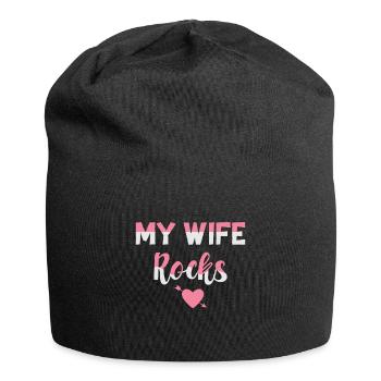 My wife shreds My wife rocks - Jersey Beanie - black - Front