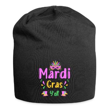 Mardi Gras Costume Mask - Jersey Beanie - black - Front