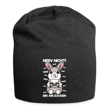 Nerv nicht bin am Zocken Gaming Hase - Jersey-Beanie - Schwarz - Vorne