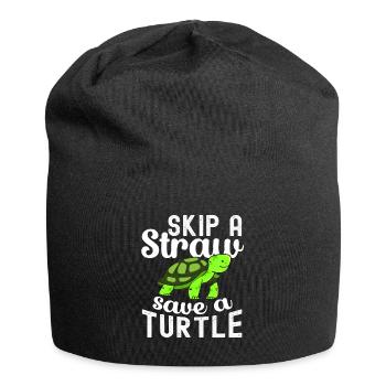 Tortue Détendue Chill Mer Océan Plage - Bonnet en jersey - noir - Devant