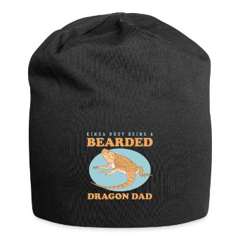 Bearded Dragon Dad Bearded Dragon Reptiles Gift - Jersey Beanie - black - Front