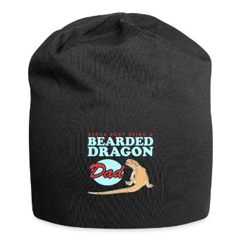 Bearded Dragon Dad | Bearded Dragon Reptiles Gift - Jersey Beanie - black - Front