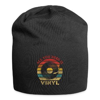 All you need is Vinyl Retro Vintage Music - Jersey Beanie - black - Front