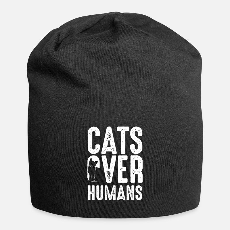 Katzen Immer Menschen - Jersey-Beanie - Schwarz