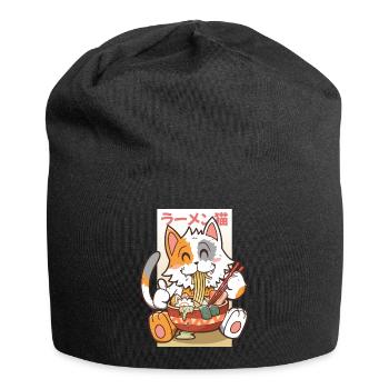 Ramen Eating Cat Kawaii Anime Baka Japonais - Bonnet en jersey - noir - Devant