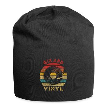 Gin et Vinyle Retro Vintage Music - Bonnet en jersey - noir - Devant