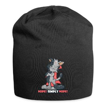 Non! geneverte et chat paresseux Nö amoureux des chats - Bonnet en jersey - noir - Devant