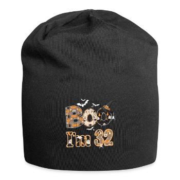 Halloween Pattern Ghost Creatures Birth Age 32 - Jersey Beanie - black - Front