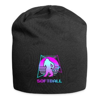 Joueur de Softball Classique Rétro Vintage - Bonnet en jersey - noir - Devant