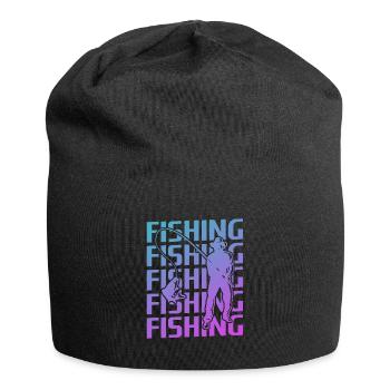 Retro Vintage Classic Fishing Fisherman - Jersey Beanie - black - Front