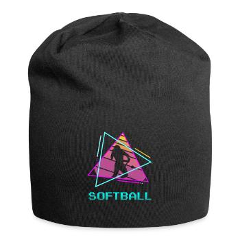 Joueur de Softball Classique Rétro Vintage - Bonnet en jersey - noir - Devant
