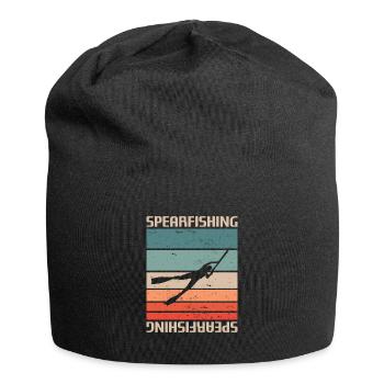 Retro Vintage Classic Spearfishing Fisherman - Jersey Beanie - black - Front