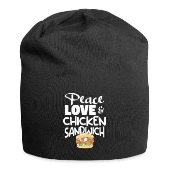 Peace Love & Chicken Sandwich Sandwiches - Jersey Beanie - black - Front