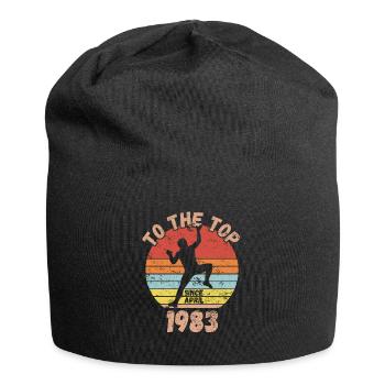 Geburtstag Klettern Bouldern seit April 1983 - Jersey-Beanie - Schwarz - Vorne