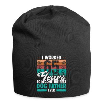 65 Year Old Best Dog Father 65 Birthday Dog Dad - Jersey-Beanie - Schwarz - Vorne