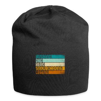 Retro Husband Dad Hero Snowboarding Legend - Jersey-Beanie - Schwarz - Vorne
