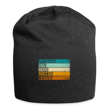 Retro Husband Dad Hero Soccer Legend - Jersey Beanie - black - Front