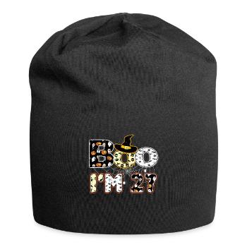 Halloween Pattern Spider Creatures Birth Age 27 - Jersey Beanie - black - Front
