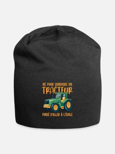 Tracteur Humour Agriculteur Né Pour Conduire - Bonnet en jersey - noir