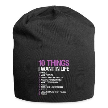 Poodle Dog Owner Gift - Jersey Beanie - black - Front