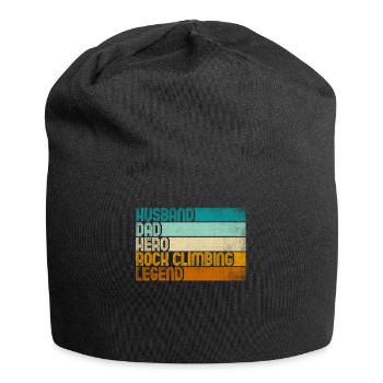 Retro Husband Dad Hero Rock Climbing Legend - Jersey-Beanie - Schwarz - Vorne