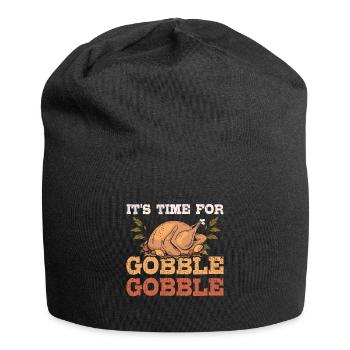 It's time for gobble gobble - Jersey Beanie - black - Front