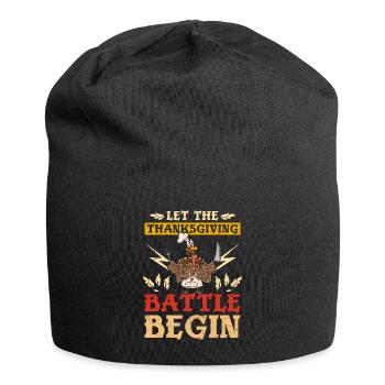 Que la bataille de Thanksgiving commence - Bonnet en jersey - noir - Devant