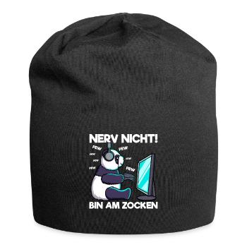 Nerv nicht bin am Zocken Gaming Panda - Jersey-Beanie - Schwarz - Vorne