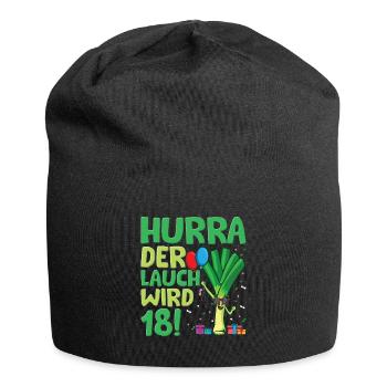 Hurra der Lauch wird 18 - Jersey-Beanie - Schwarz - Vorne