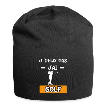 je peux pas j'ai golf cadeau golf - Bonnet en jersey - noir - Devant