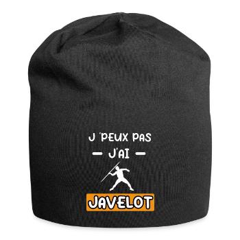 je peux pas j'ai javelot cadeau javelot - Bonnet en jersey - noir - Devant