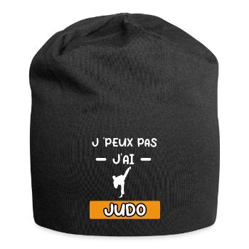 je peux pas j'ai judo cadeau judo - Bonnet en jersey - noir - Devant