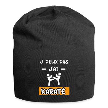 je peux pas j'ai karaté art martial cadeau karaté - Bonnet en jersey - noir - Devant