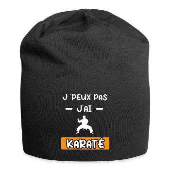 je peux pas j'ai karaté cadeau karaté - Bonnet en jersey - noir - Devant