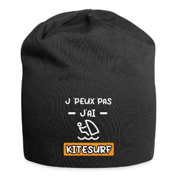 je peux pas j'ai kitesurf cadeau kitesurf - Bonnet en jersey - noir - Devant