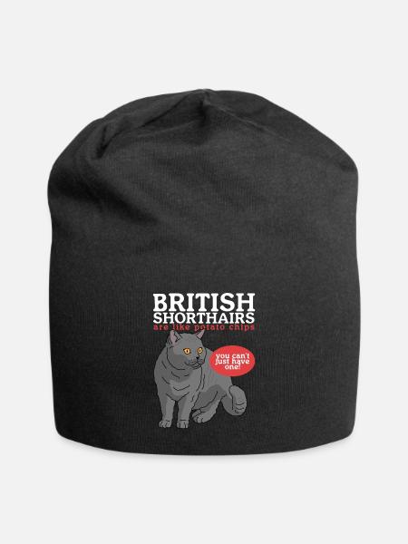Britisch Kurzhaar | British Shorthair Geschenk - Jersey-Beanie - Schwarz