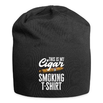 Funny Cigar Smoking Cigar Smoker Gift - Jersey Beanie - black - Front