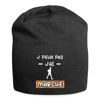 je peux pas j'ai marche cadeau marche - Bonnet en jersey - noir - Devant