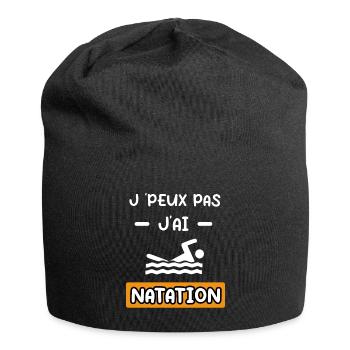 je peux pas j'ai natation cadeau natation - Bonnet en jersey - noir - Devant