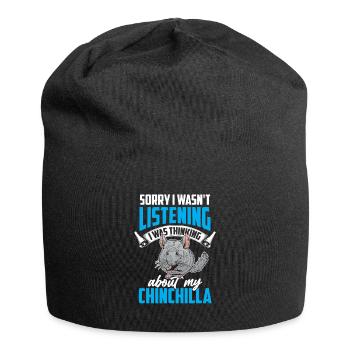 Chinchilla thought of woolly mouse - Jersey Beanie - black - Front