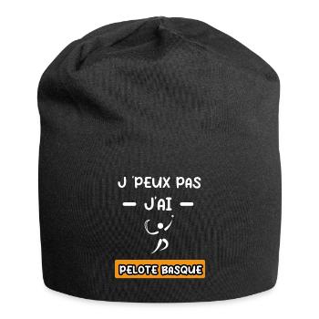je peux pas j'ai pelote basque cadeau pelote - Bonnet en jersey - noir - Devant
