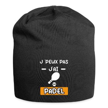 je peux pas j'ai padel raquette cadeau padel - Bonnet en jersey - noir - Devant
