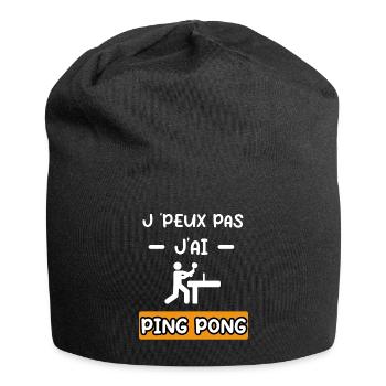 je peux pas j'ai ping pong cadeau ping pong - Bonnet en jersey - noir - Devant