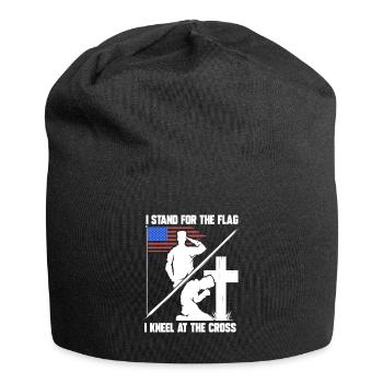 I Stand for The Flag I Kneel for The Cross - Jersey-Beanie - Schwarz - Vorne