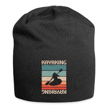 Retro Vintage Classic Kayaking Kayak Kayaker - Jersey Beanie - black - Front
