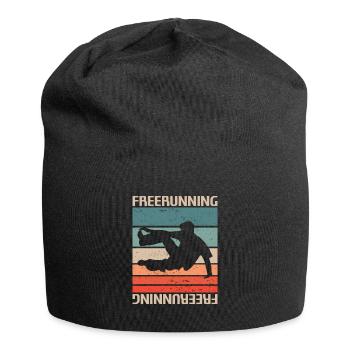 Retro Vintage Classic Freerunning Freerunner - Jersey Beanie - black - Front