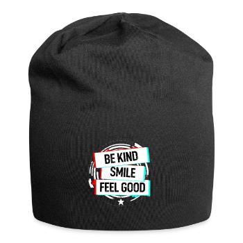 Be Kind Smile Feel Good - Jersey Beanie - black - Front