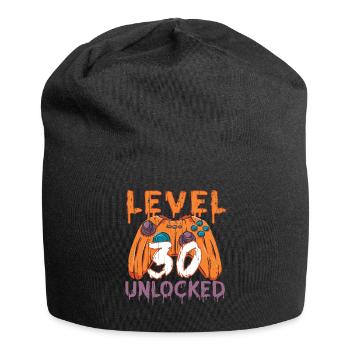 Halloween Pattern Pumpkin Game Gamer Birth Age 30 - Jersey Beanie - black - Front