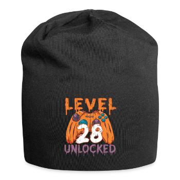 Halloween Pattern Pumpkin Game Gamer Birth Age 28 - Jersey Beanie - black - Front